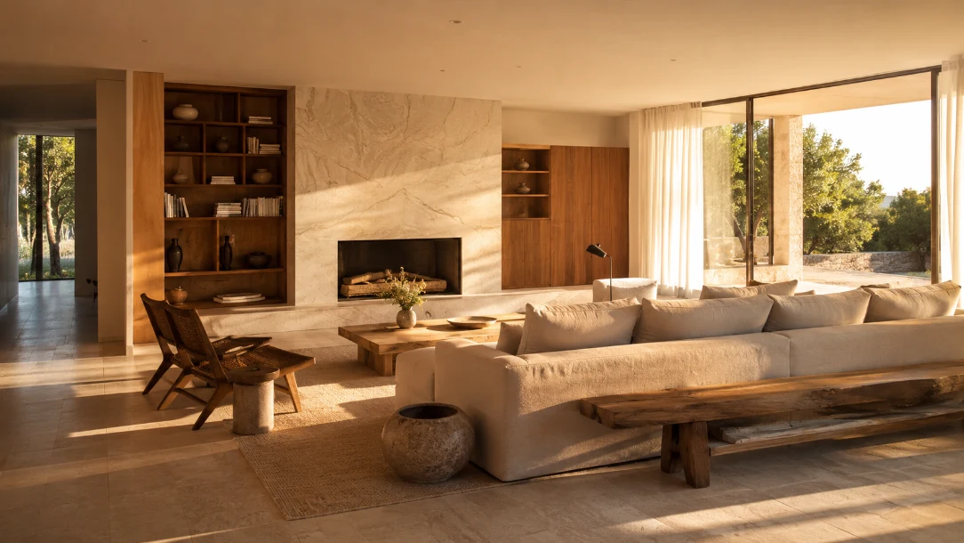 Interior residencial abierto al jardín